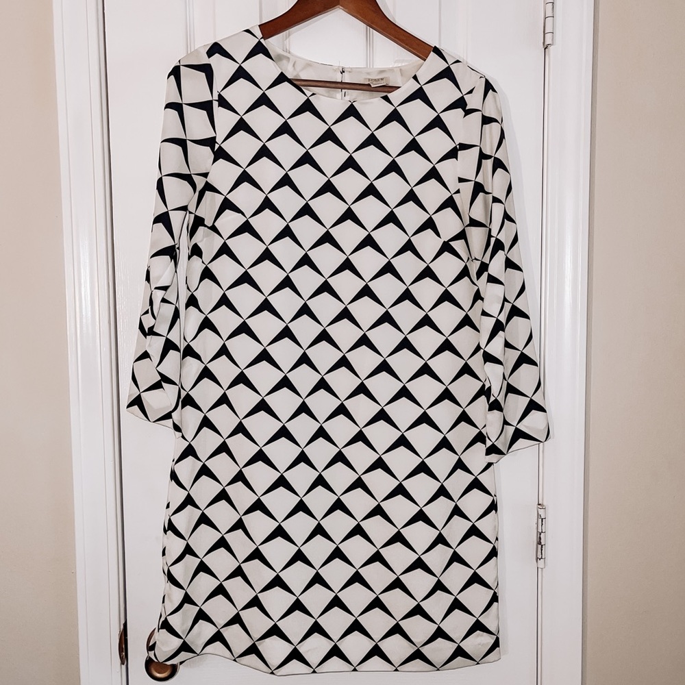J.Crew Black & White Geometric Pattern Dress